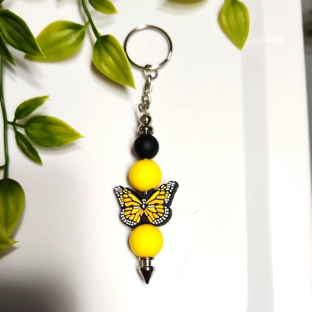 Yellow and Black Butterfly Keychain